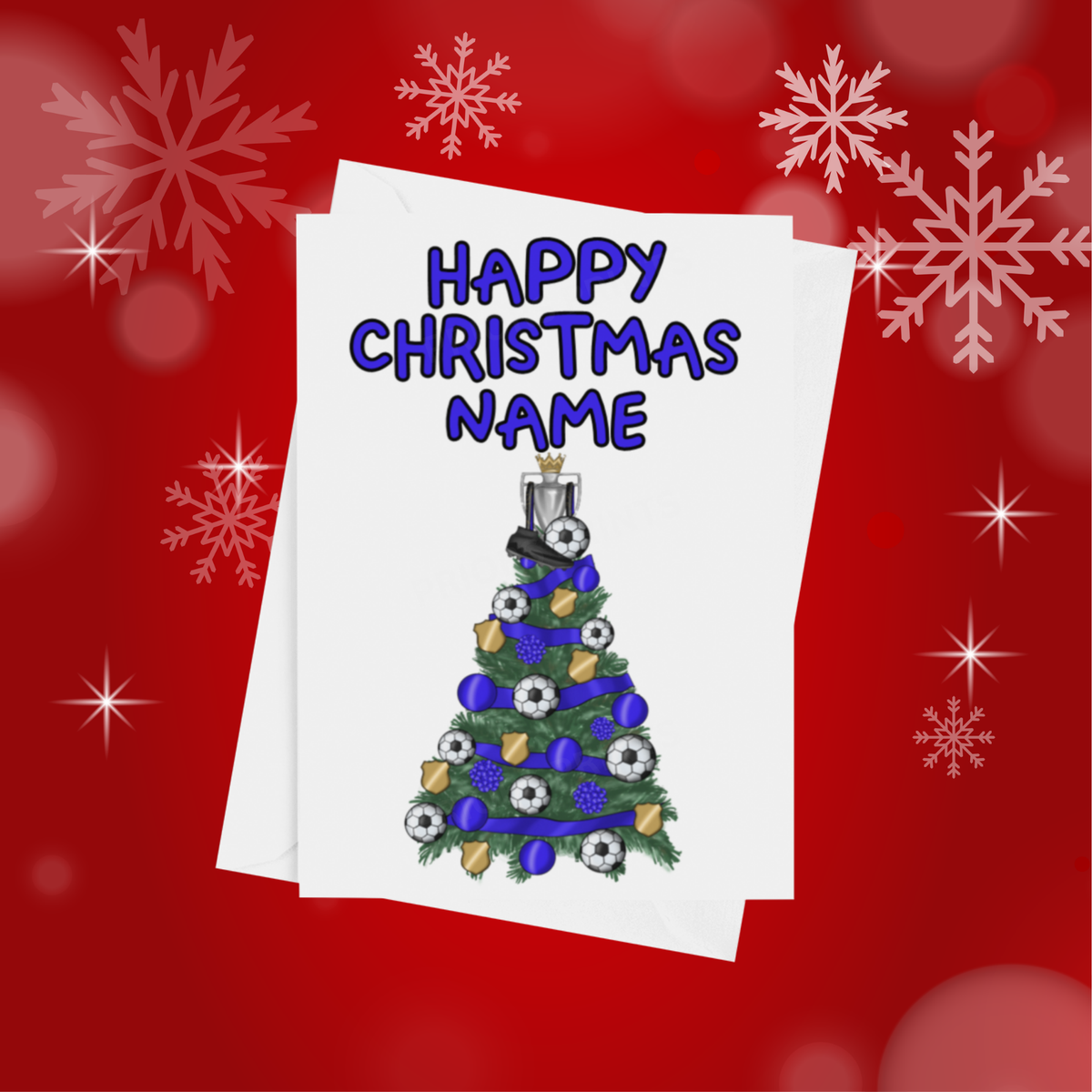 Personalised Sports Christmas Tree Card Football, Darts, Golf and Rugby