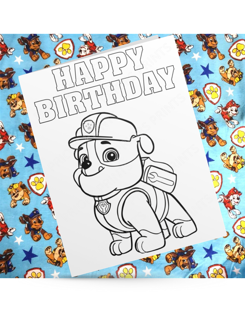 Paw Patrol Colour Your Own Birthday Card