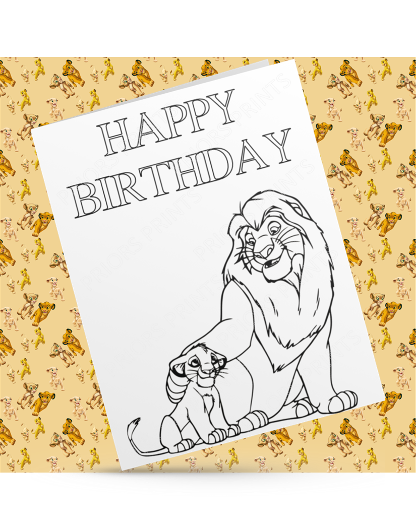 Lion King Colour Your Own Birthday Card