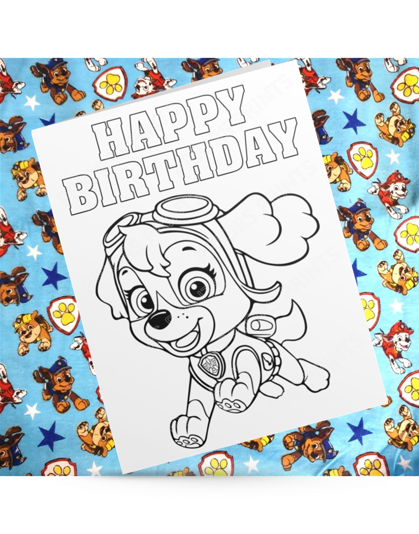 Paw Patrol Colour Your Own Birthday Card