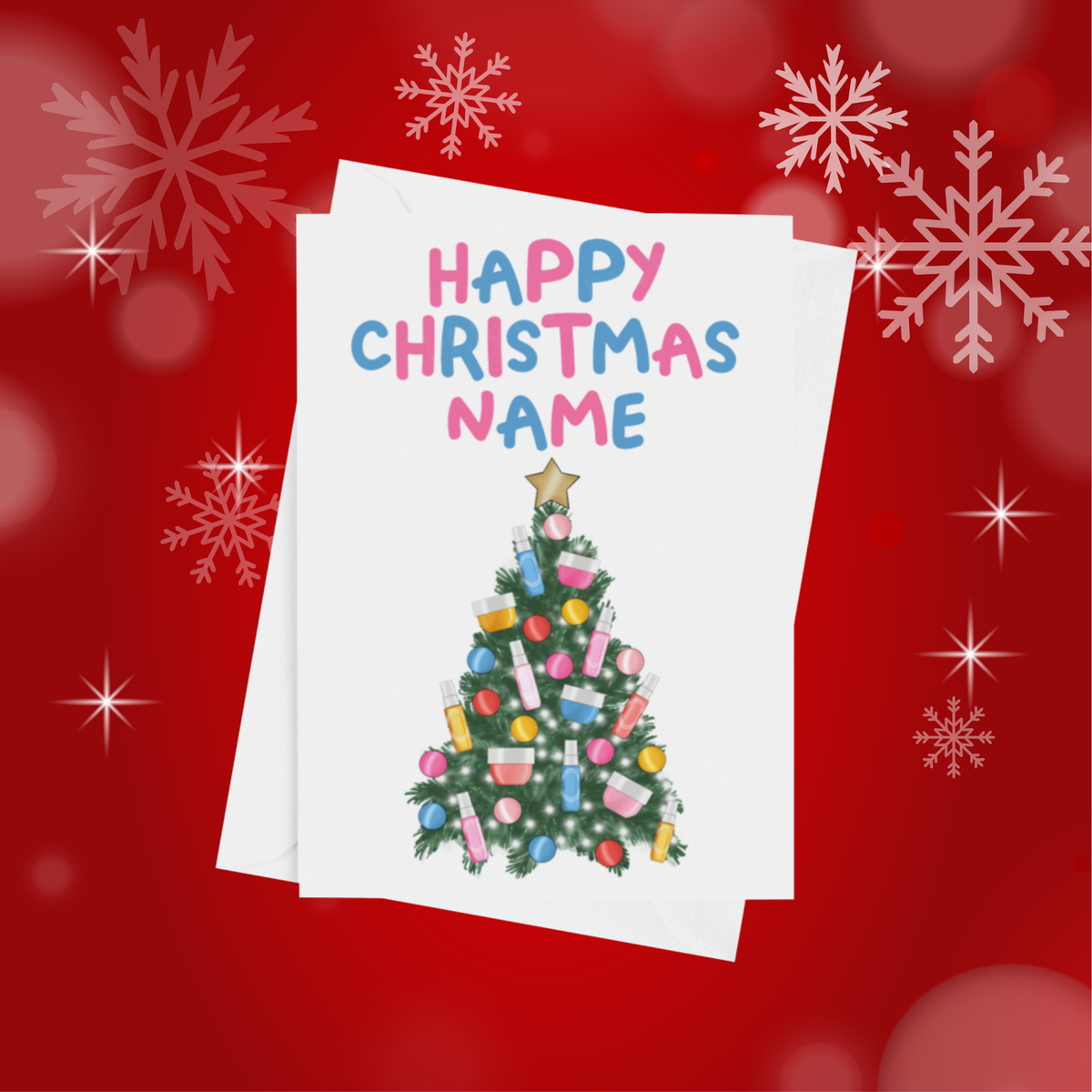 Personalised Christmas Tree Card - Jack Daniels, Baileys, Soul De Janeiro, Perfume, Cocktails or Smoking