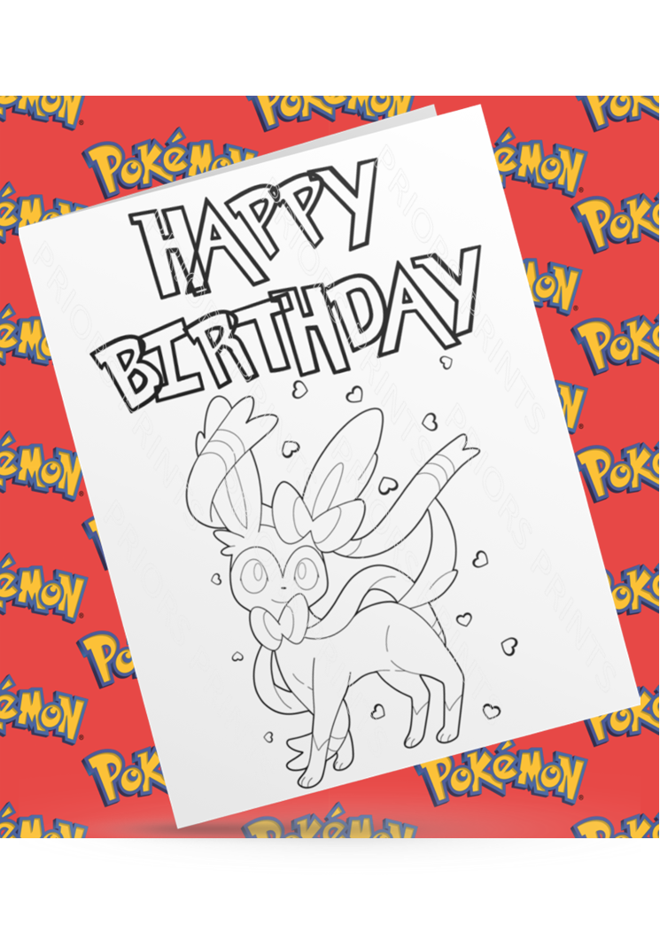 Pokemon- Colour Your Own Birthday Card