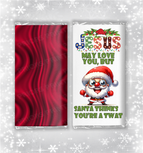 Jesus may love you offensive Christmas Chocolate Bar Wrapper