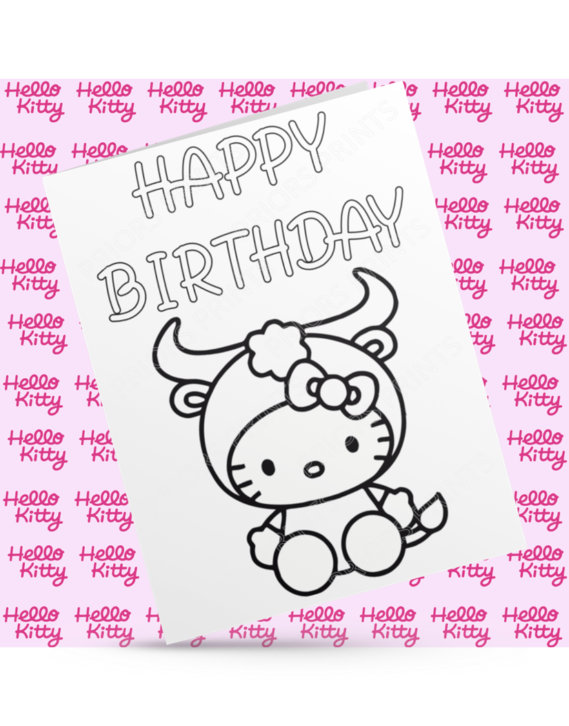 Hello Kitty Zodiac Colour Your Own Birthday Card (Star Signs)