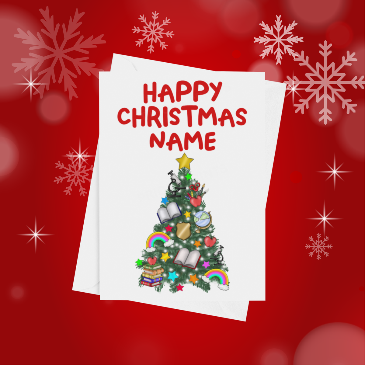 Personalised Christmas Tree Card for Hairdresser, Postman, Nurse, Teacher, etc