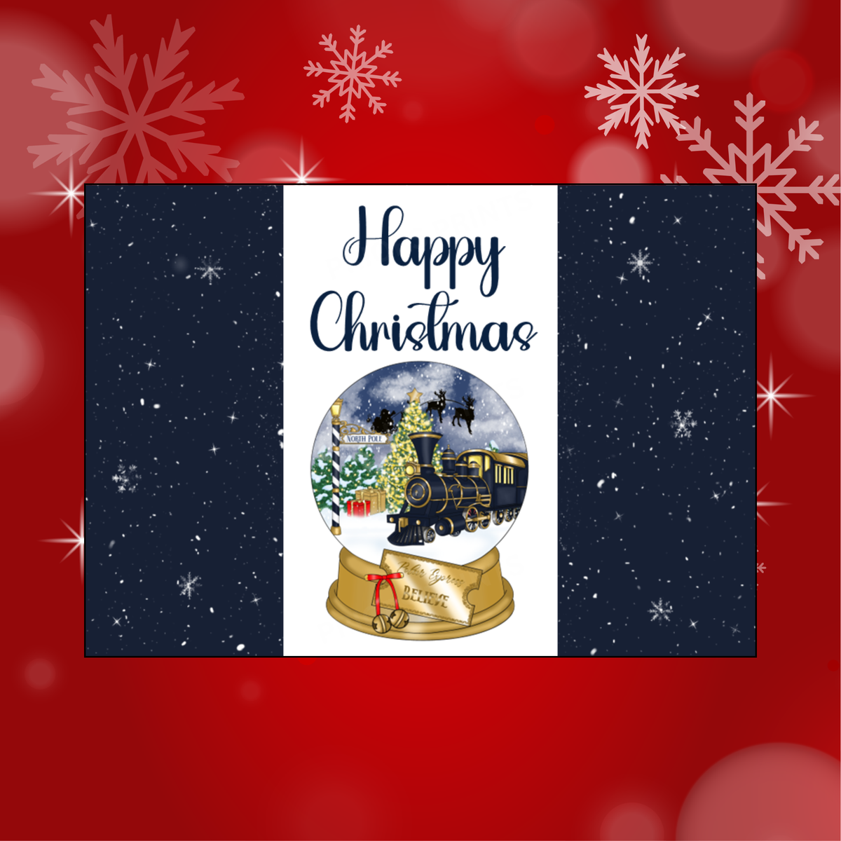 Polar Express Snow Globe Christmas Chocolate Bar Wrapper (Copy)