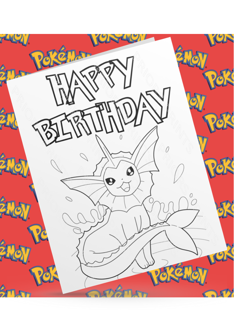 Pokemon- Colour Your Own Birthday Card