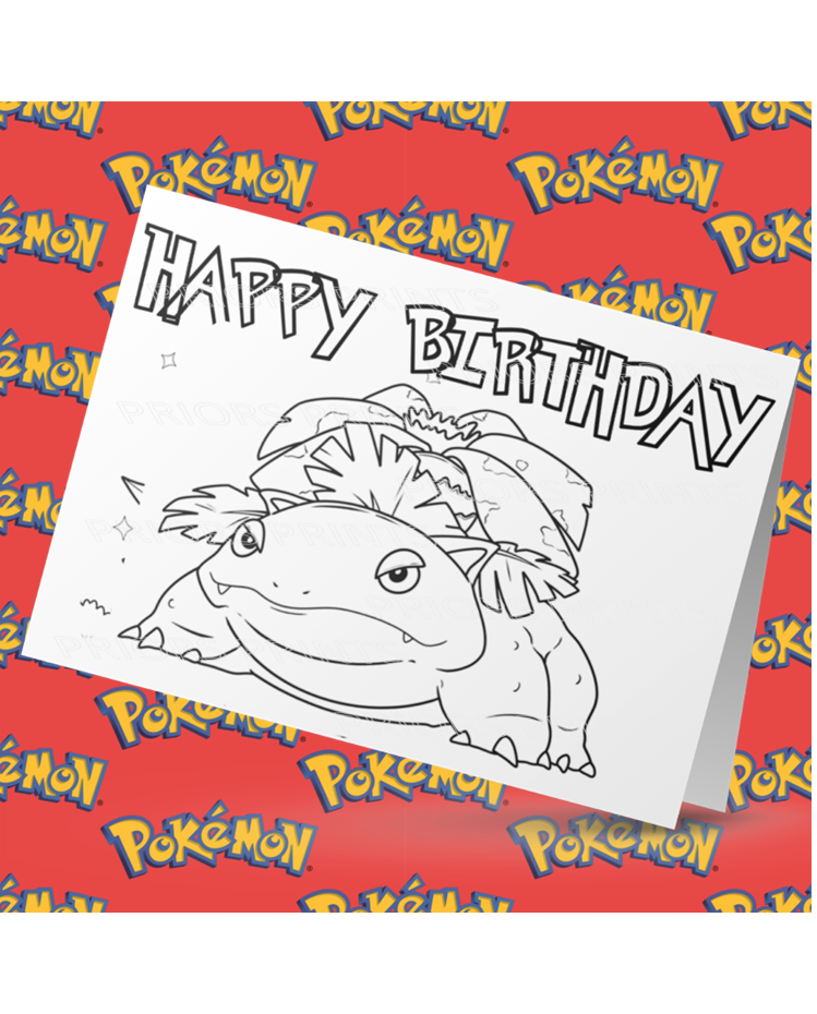 Pokemon- Colour Your Own Birthday Card