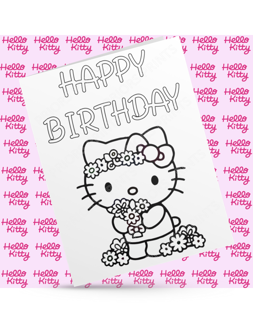 Hello Kitty Zodiac Colour Your Own Birthday Card (Star Signs)