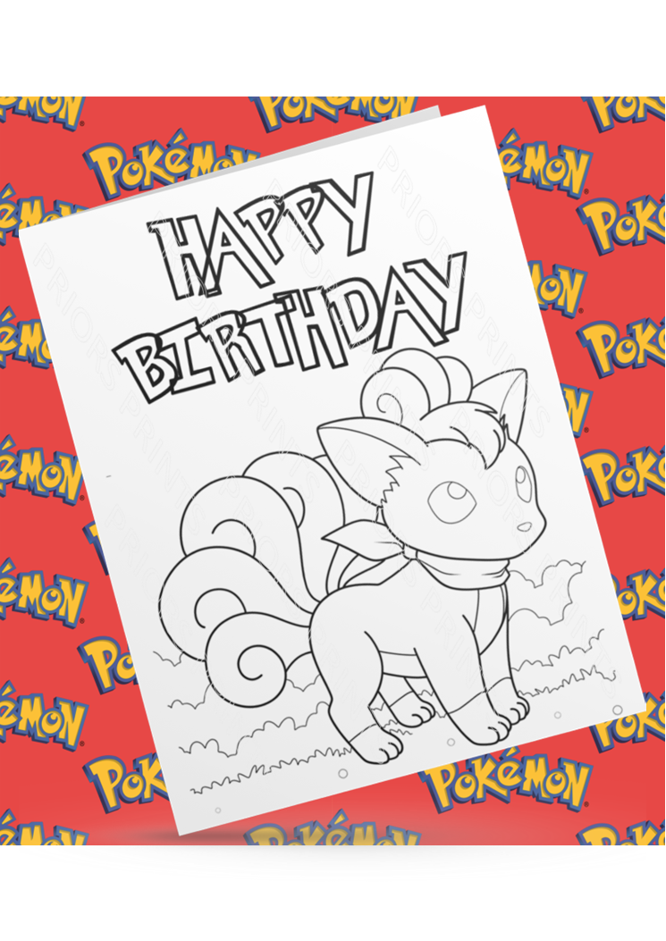 Pokemon- Colour Your Own Birthday Card