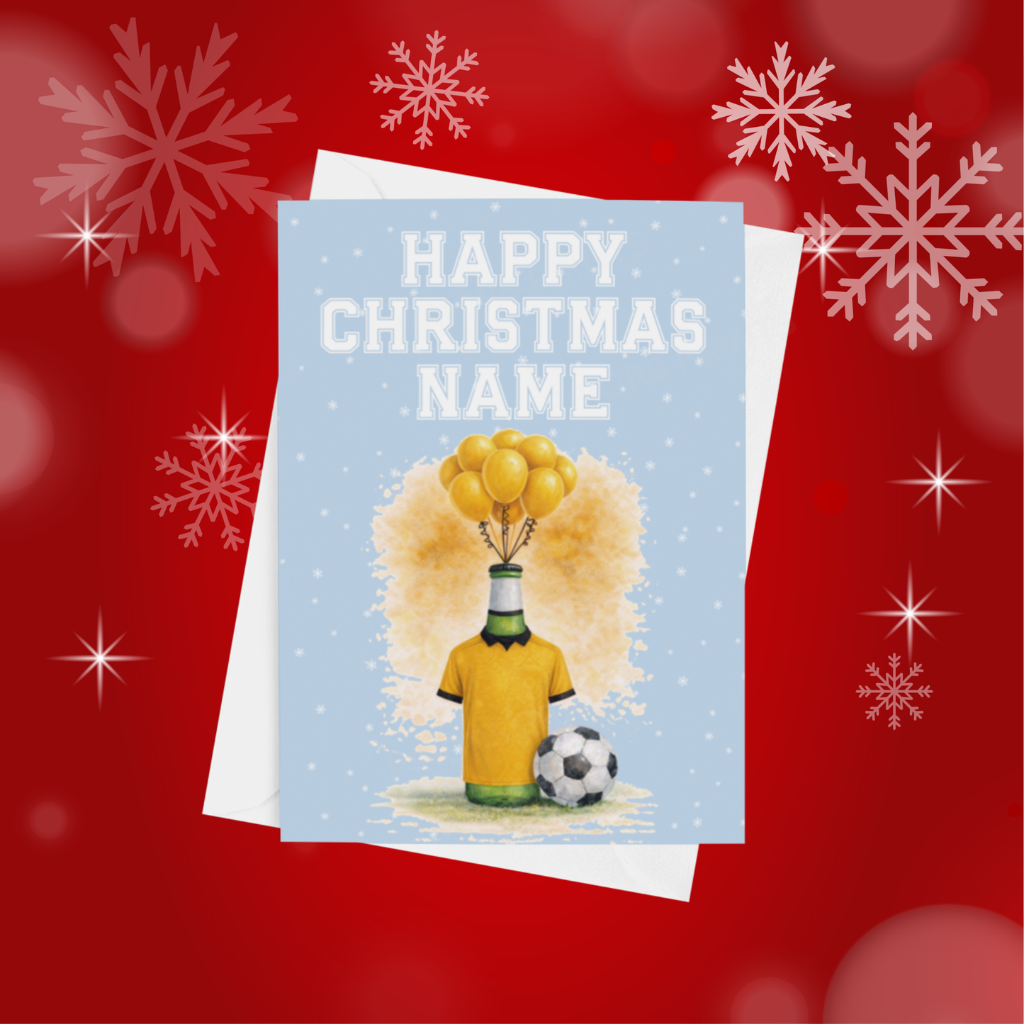 Football Team Beer Bottles Personalised Christmas Card (Premier League Teams)