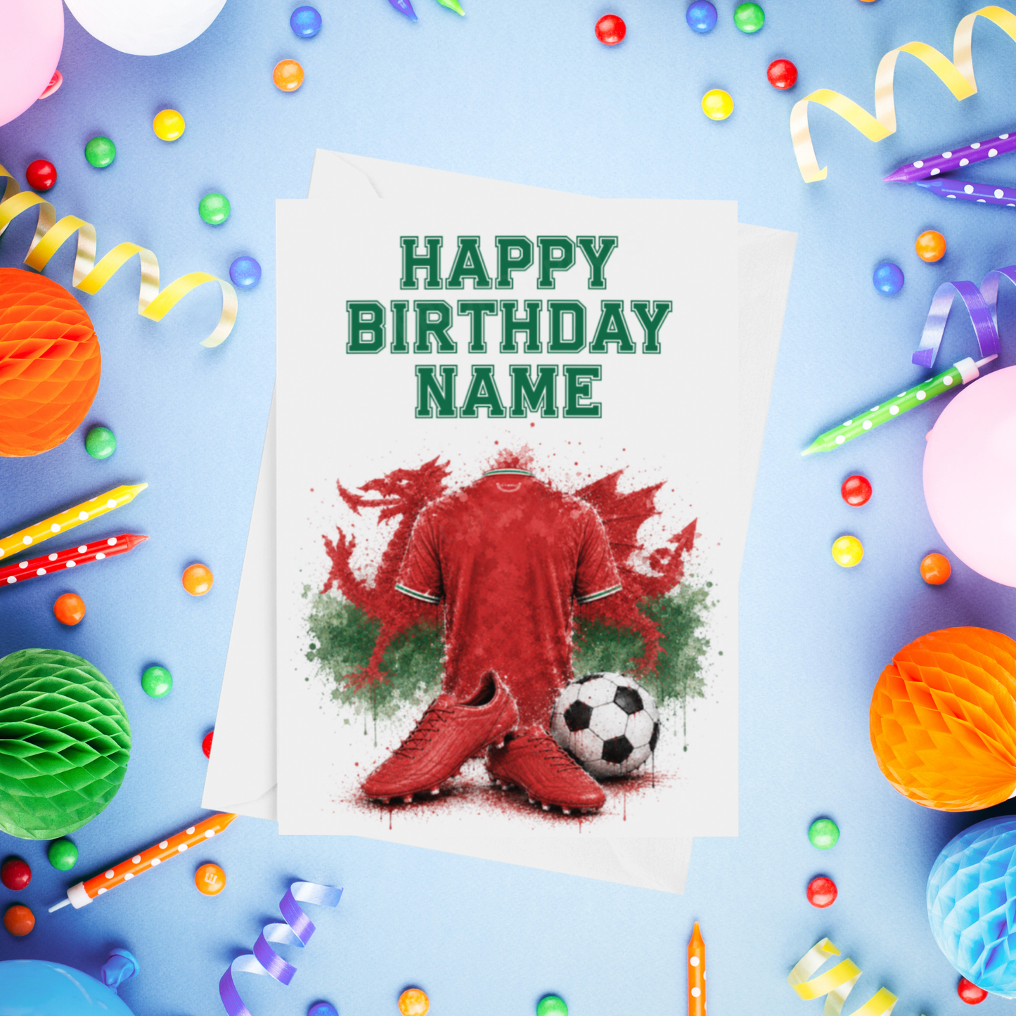 Football Shirts Personalised Birthday Card (World Teams)