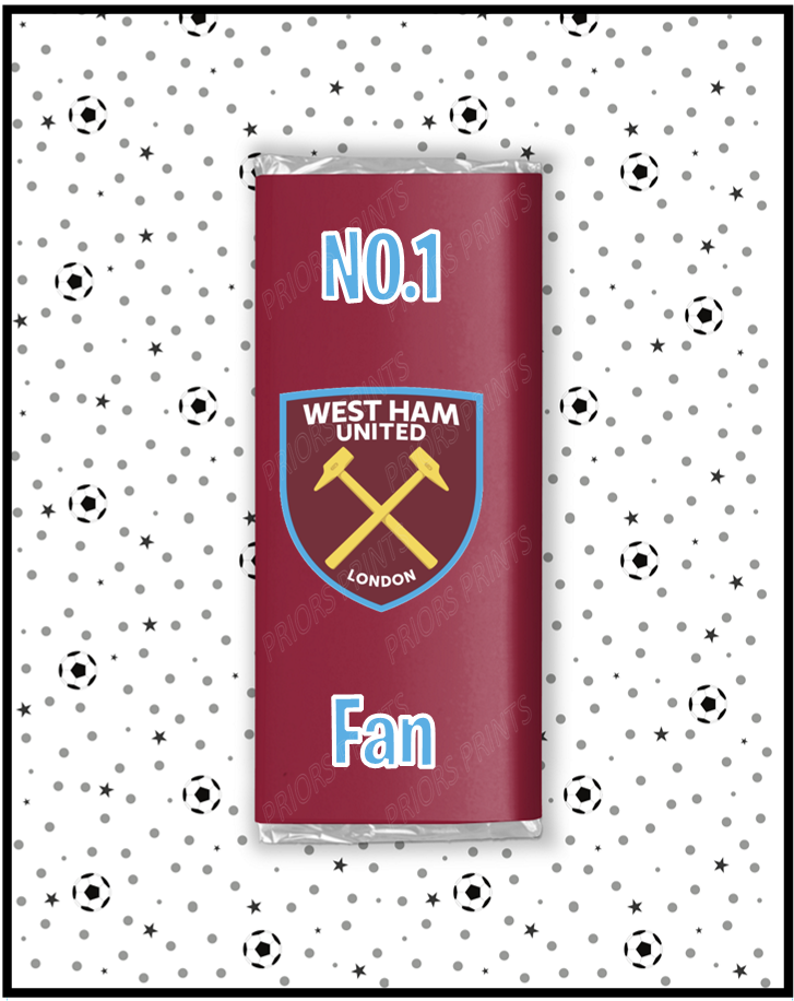 West Ham United FC Chocolate Bar Wrappers