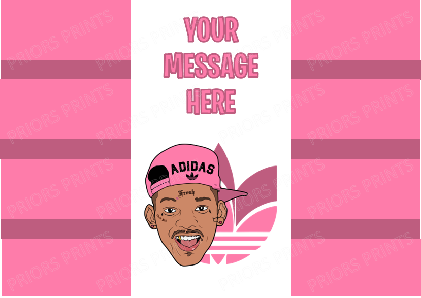 Will Smith & Adidas Chocolate Bar Wrappers- add your own message