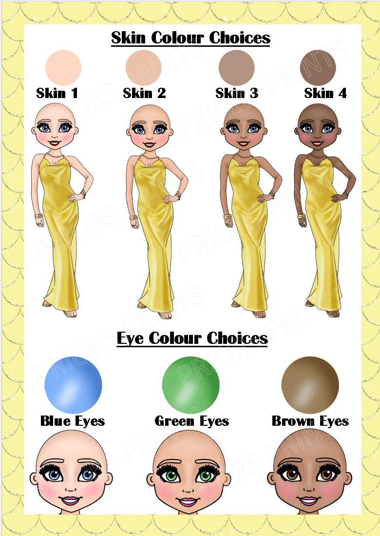 Yellow Dress Female Personalised Card For Any Occasion