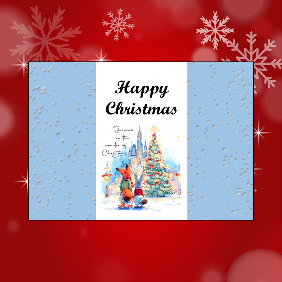 Cute Character Couples Christmas Chocolate Bar Wrapper