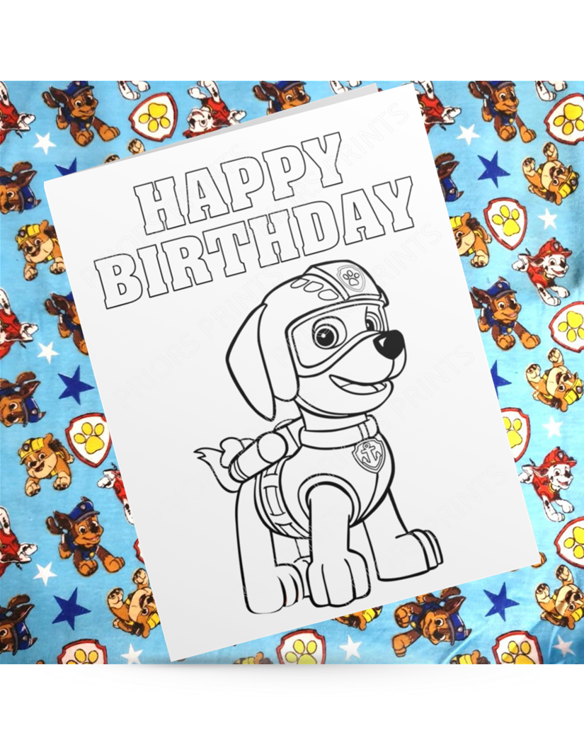 Paw Patrol Colour Your Own Birthday Card
