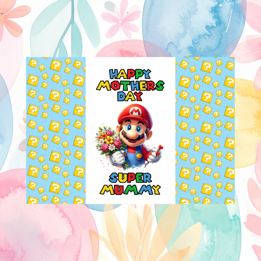 Super Mario Happy Mothers Day Chocolate Bar Wrapper for Female Relatives