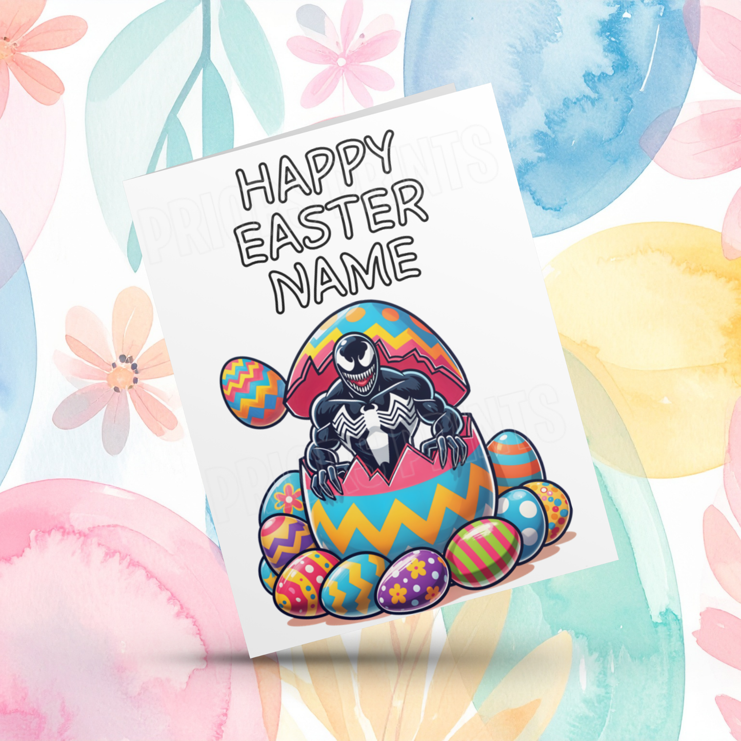 Mixed Characters in Easter Egg Personalised Easter Card- Listing 2