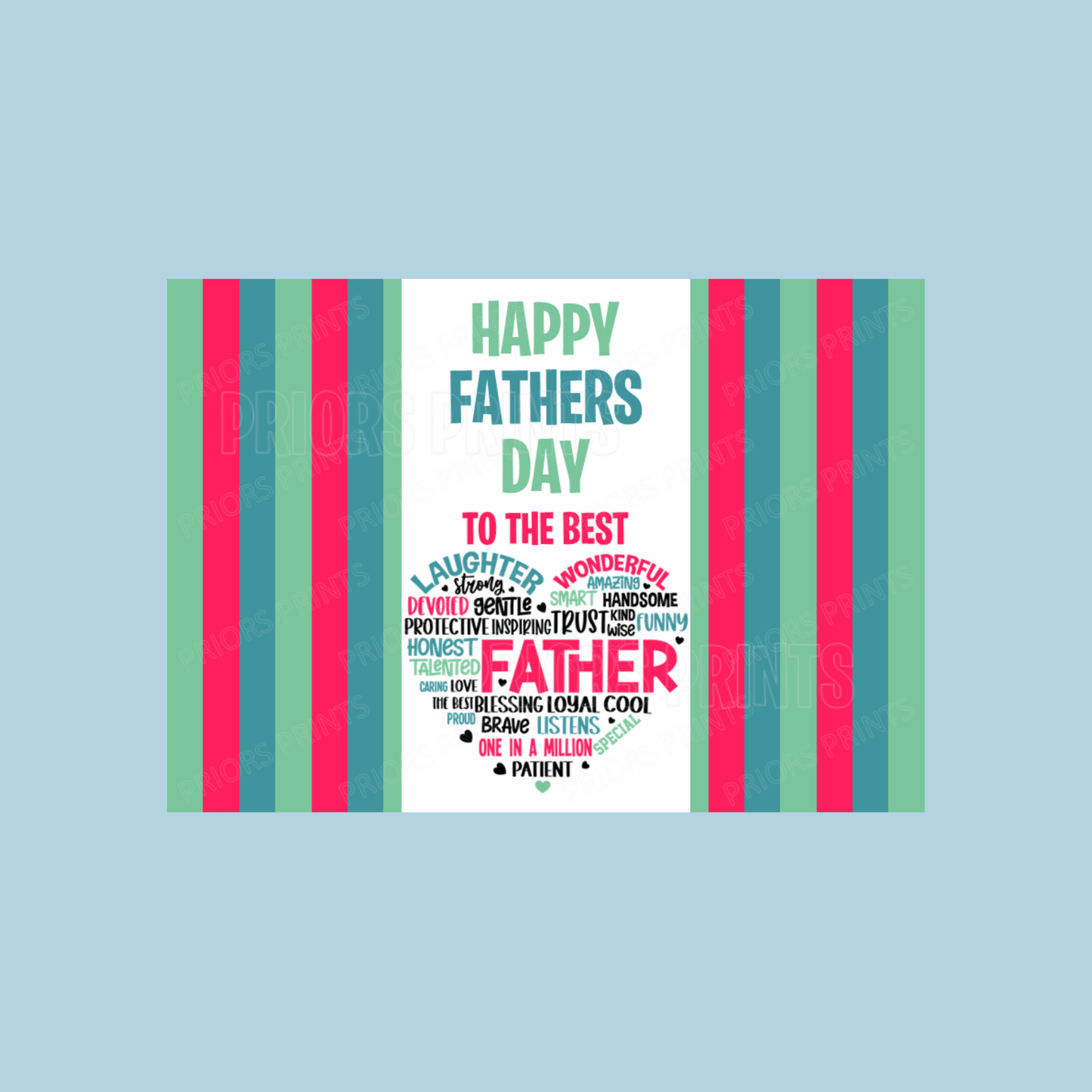 Cute Heart Happy Fathers Day Chocolate Bar Wrapper