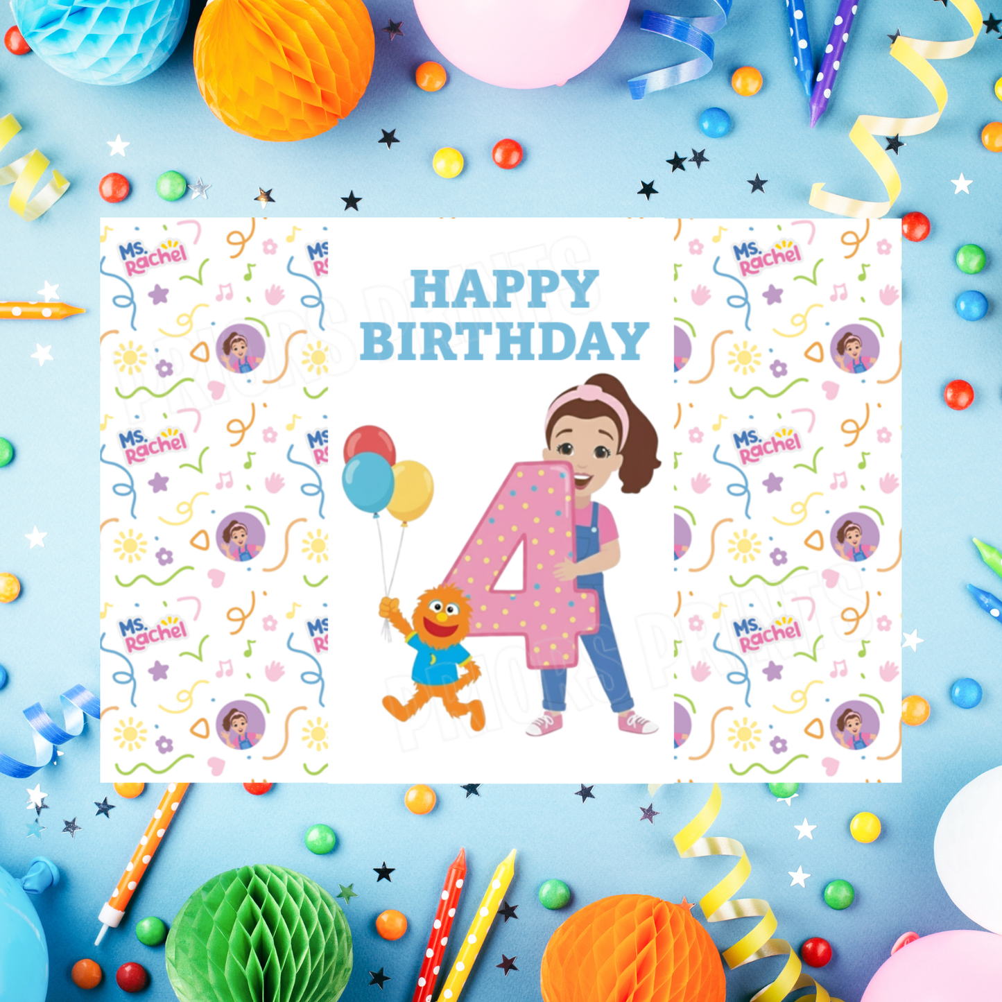 Ms Rachel Birthday Chocolate Bar Wrapper with Age 1-6 years I Miss Rachel I Mrs Rachel