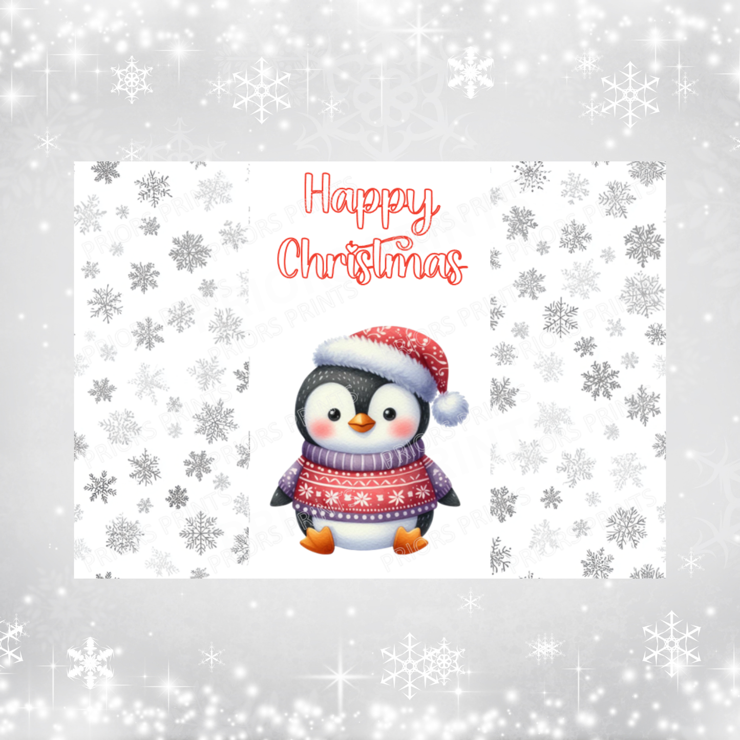 Cute Penguin Christmas Chocolate Bar Wrapper