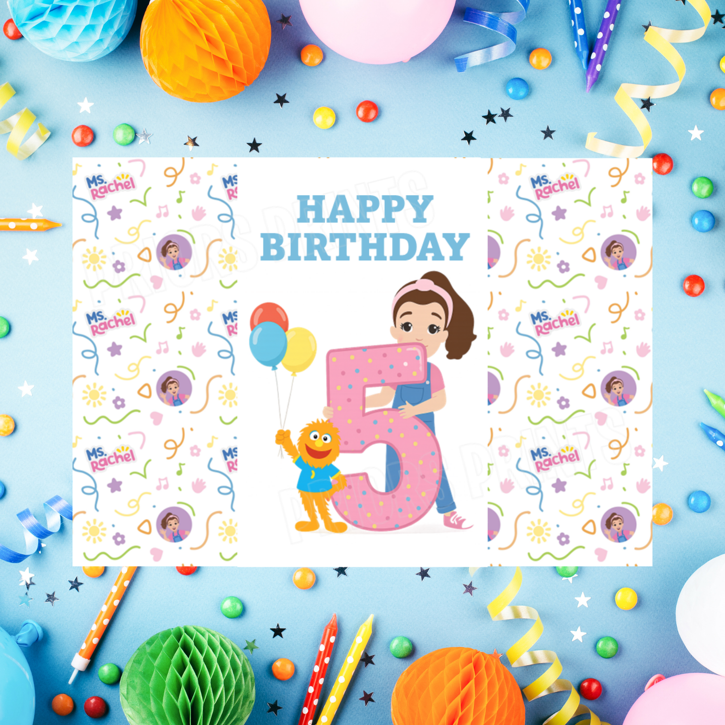 Ms Rachel Birthday Chocolate Bar Wrapper with Age 1-6 years I Miss Rachel I Mrs Rachel