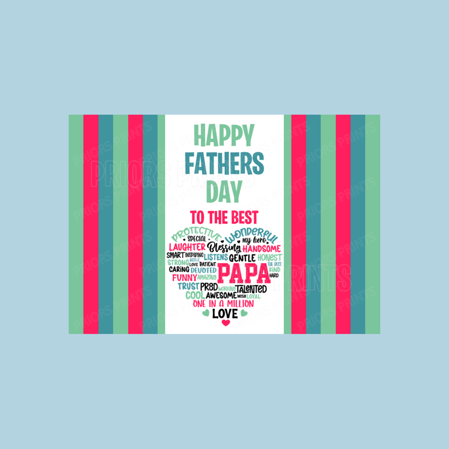 Cute Heart Happy Fathers Day Chocolate Bar Wrapper