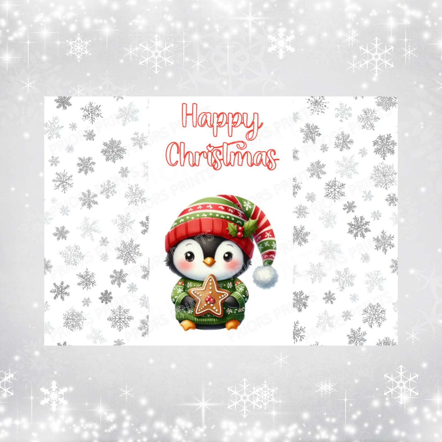 Cute Penguin Christmas Chocolate Bar Wrapper