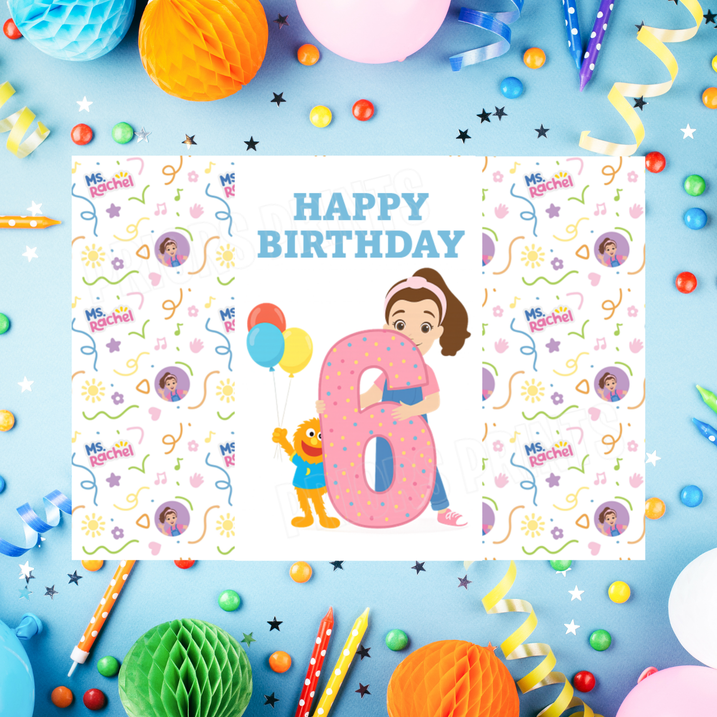 Ms Rachel Birthday Chocolate Bar Wrapper with Age 1-6 years I Miss Rachel I Mrs Rachel