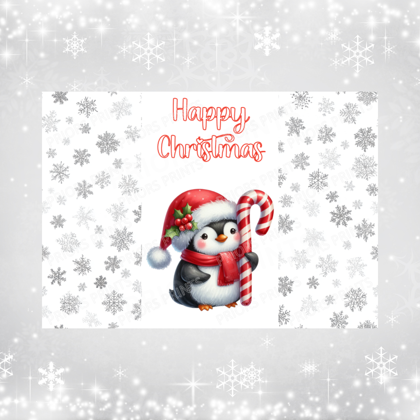 Cute Penguin Christmas Chocolate Bar Wrapper