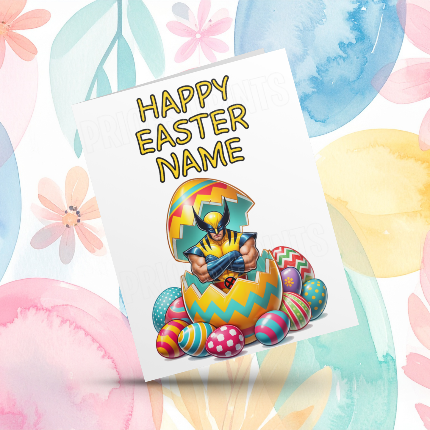 Mixed Characters in Easter Egg Personalised Easter Card- Listing 2
