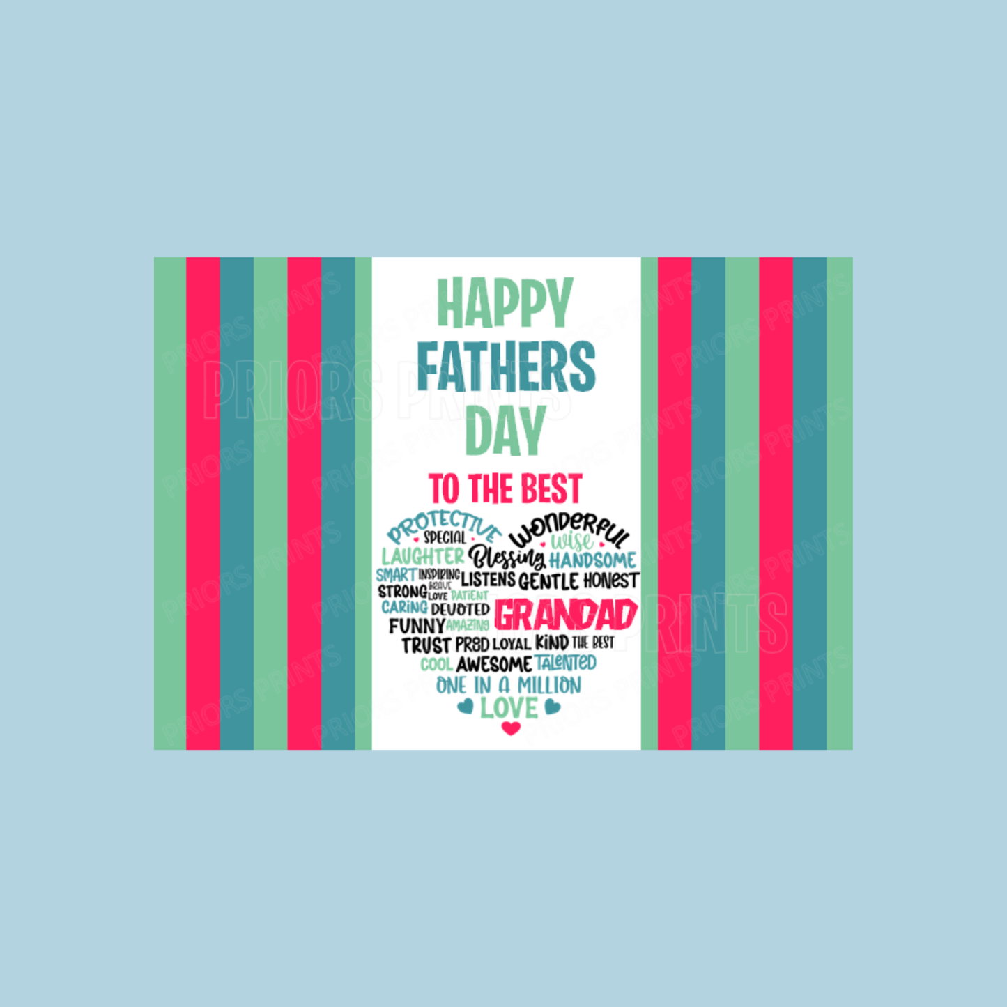 Cute Heart Happy Fathers Day Chocolate Bar Wrapper