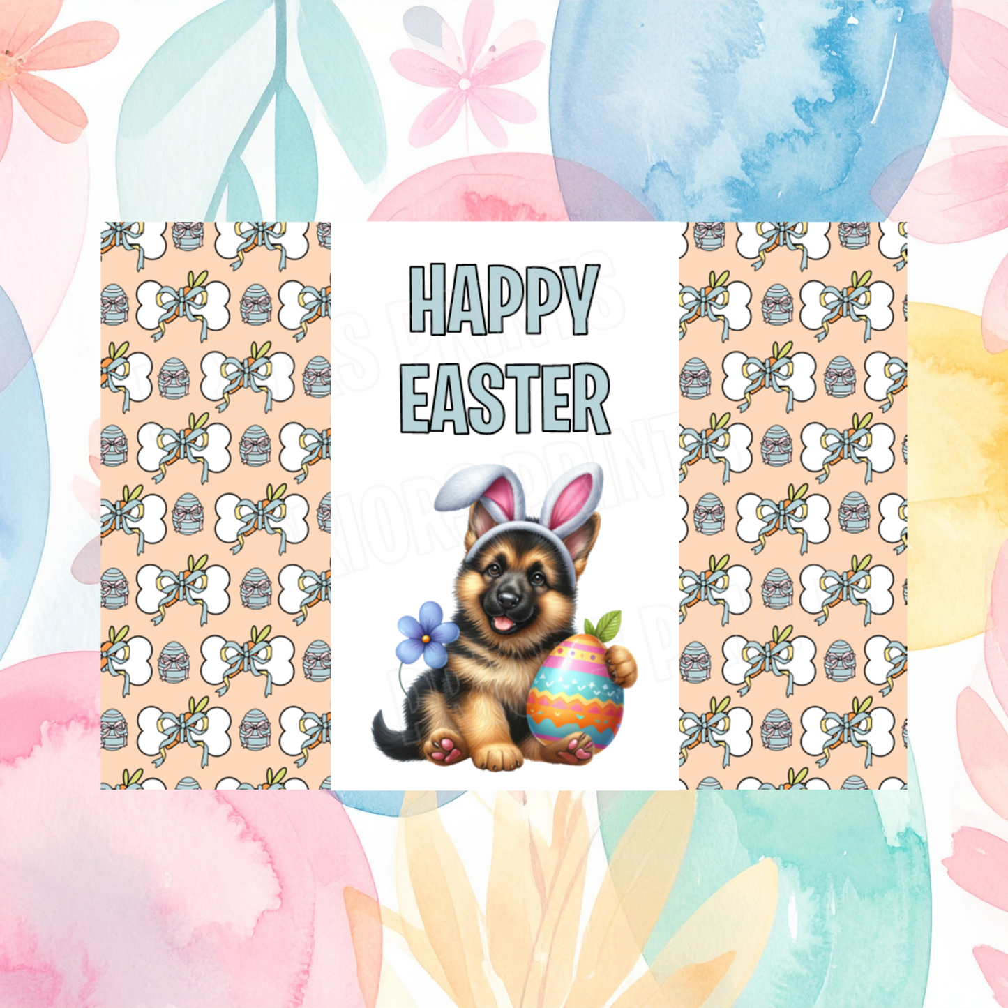 Cute Dog Easter Chocolate Bar Wrapper- Listing 1