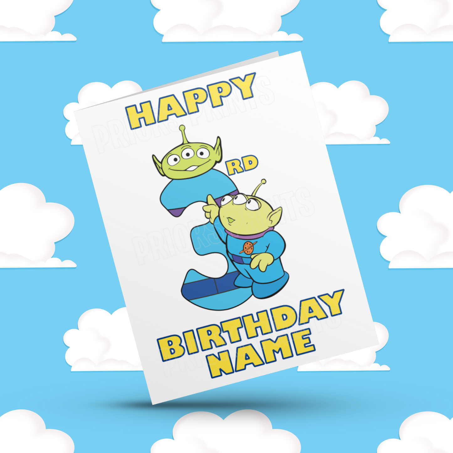 Personalised Aliens Birthday Card with Age 1-20 Years (Toy Story)
