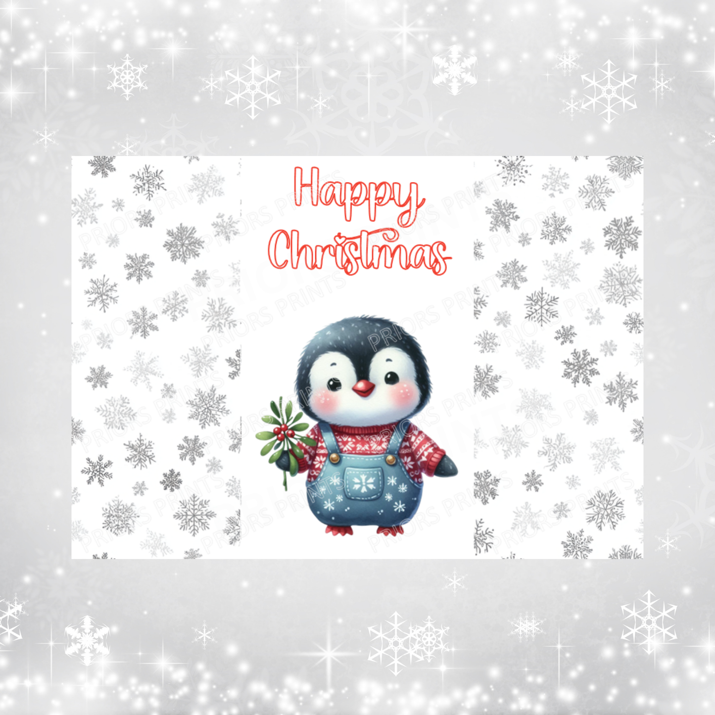 Cute Penguin Christmas Chocolate Bar Wrapper
