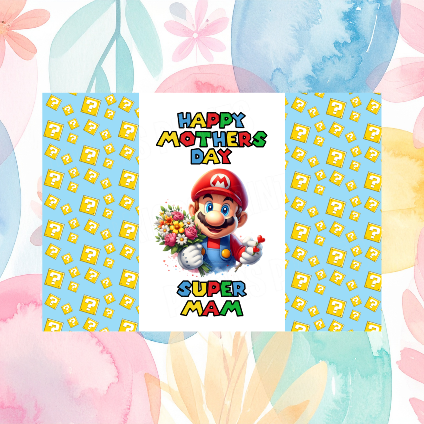 Super Mario Happy Mothers Day Chocolate Bar Wrapper for Female Relatives