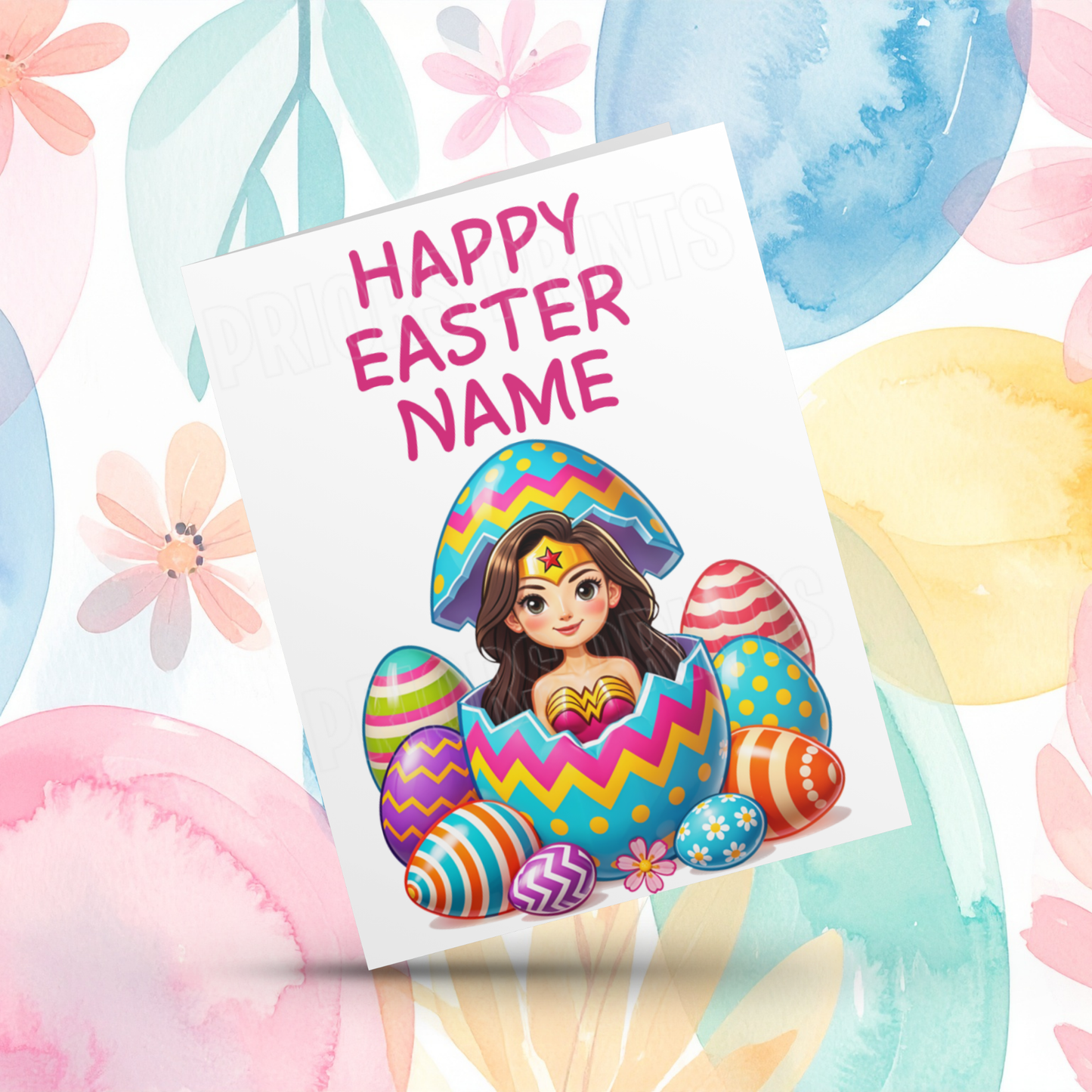 Mixed Characters in Easter Egg Personalised Easter Card- Listing 2