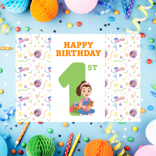 Ms Rachel Birthday Chocolate Bar Wrapper with Age 1-9 years I Miss Rachel I Mrs Rachel