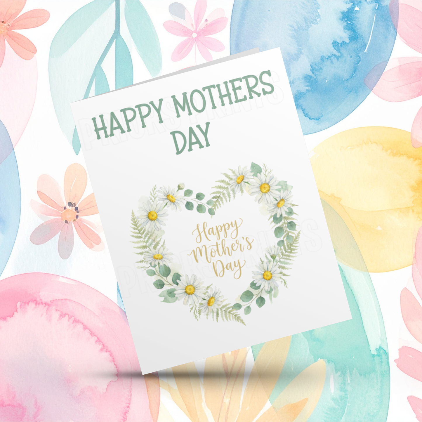 Flower Heart Happy Mothers Day Card