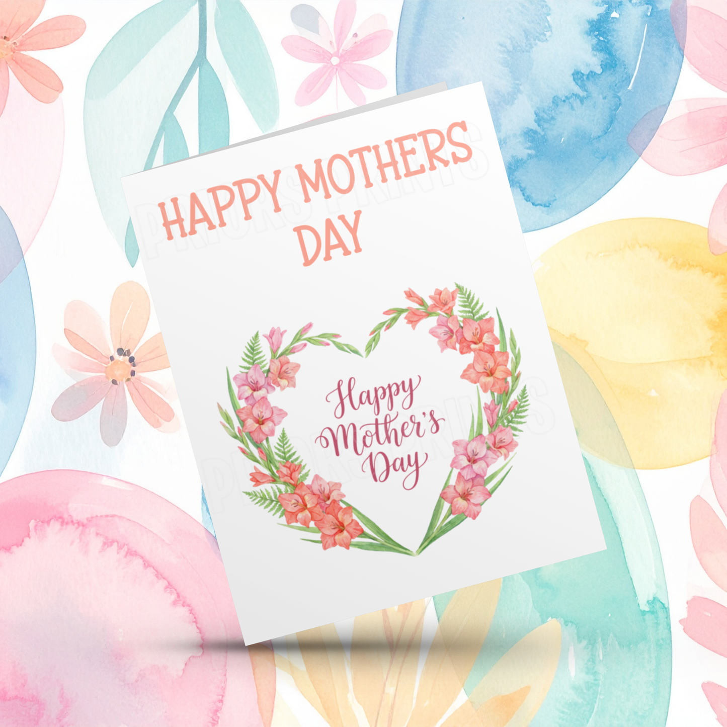 Flower Heart Happy Mothers Day Card