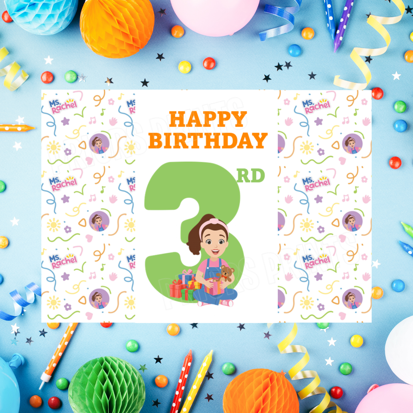 Ms Rachel Birthday Chocolate Bar Wrapper with Age 1-9 years I Miss Rachel I Mrs Rachel