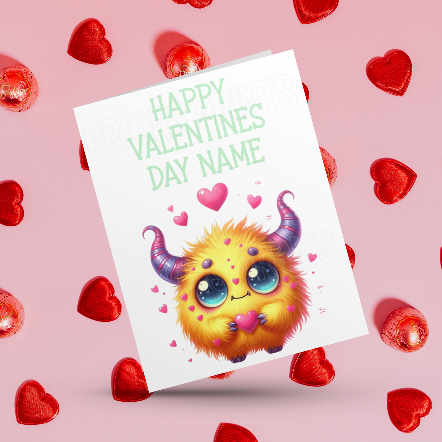 Cute Monsters Personalised Valentines Day Card