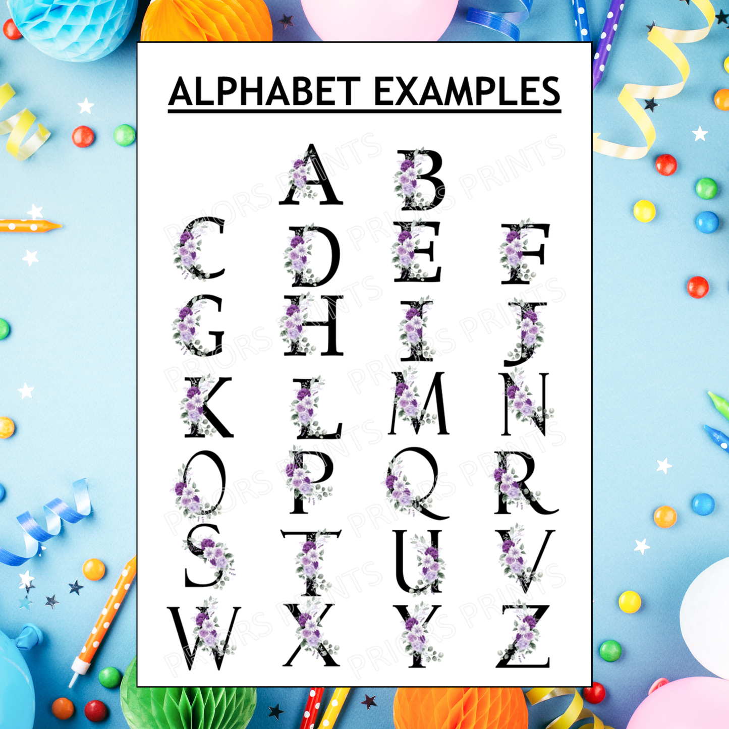 Personalised Card with Purple Flowers