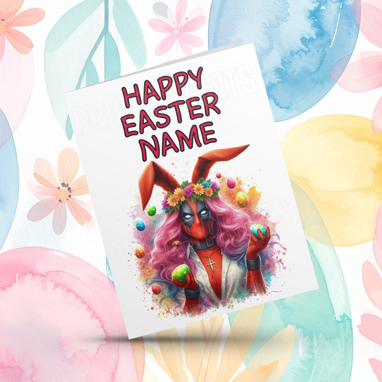 Deadpool Personalised Easter Card I Superhero