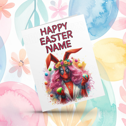 Deadpool Personalised Easter Card I Superhero