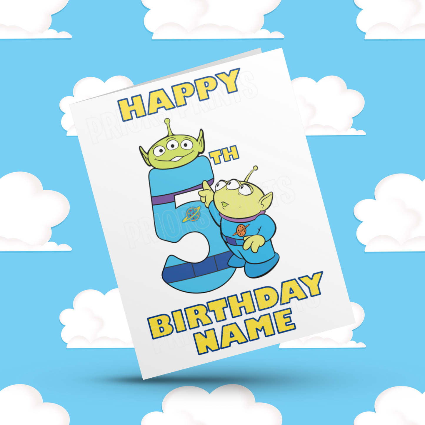 Personalised Aliens Birthday Card with Age 1-20 Years (Toy Story)