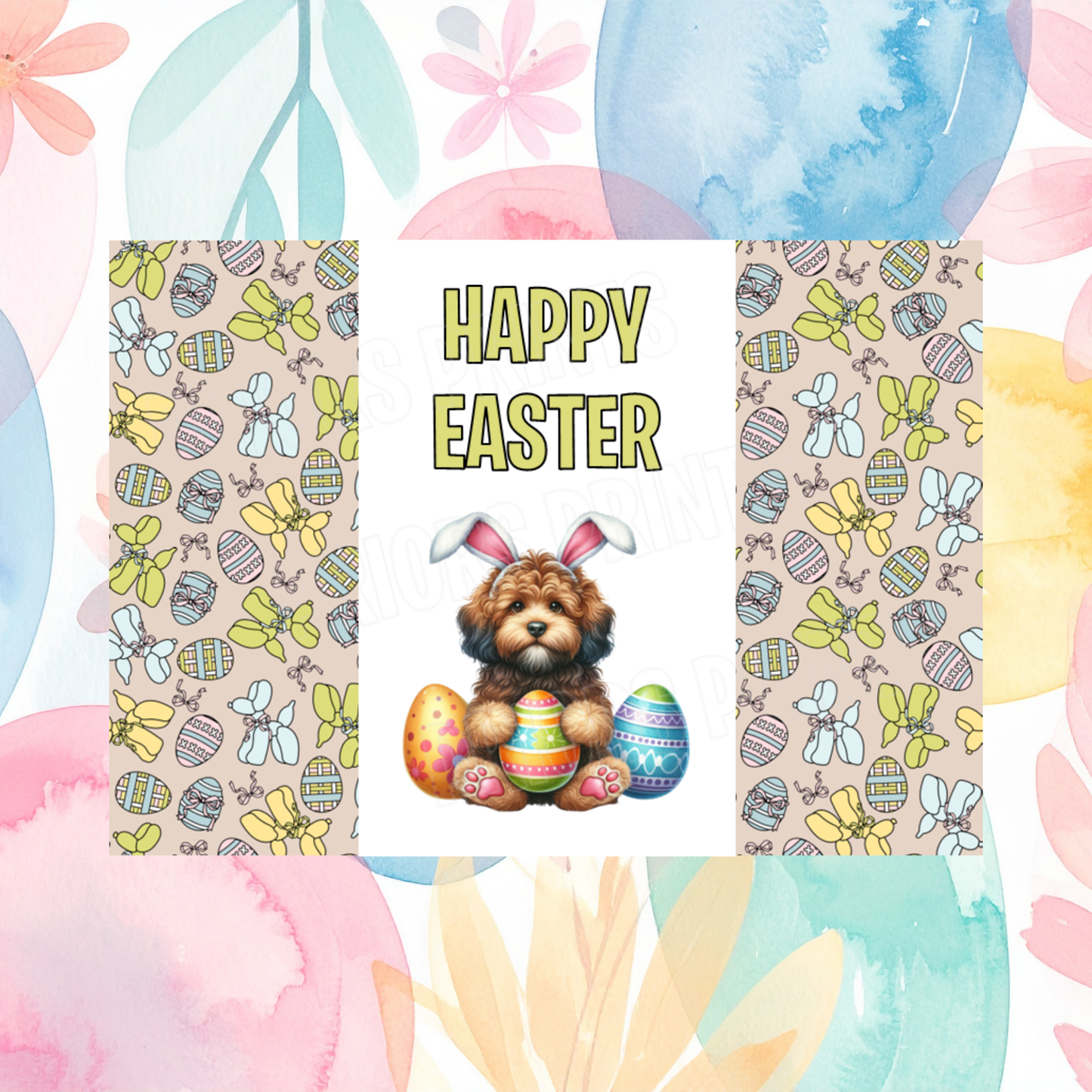 Cute Dog Easter Chocolate Bar Wrapper- Listing 2