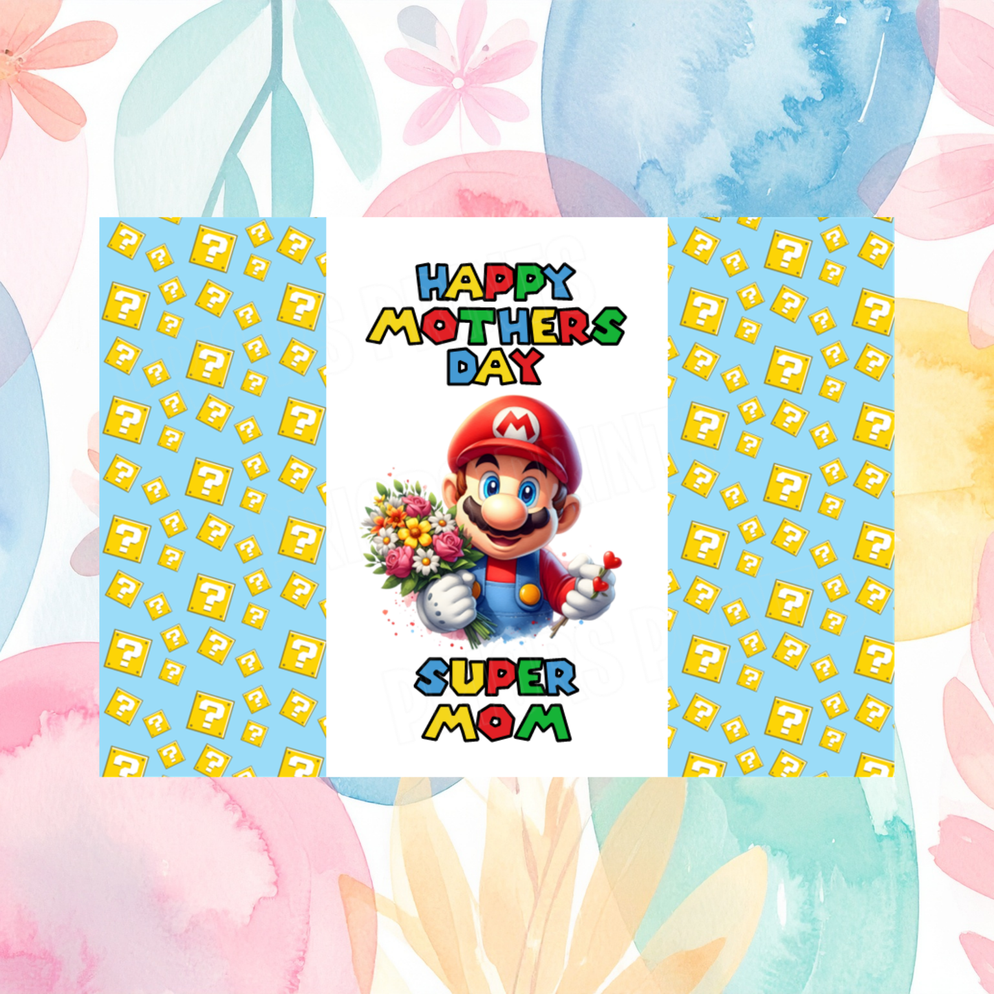 Super Mario Happy Mothers Day Chocolate Bar Wrapper for Female Relatives