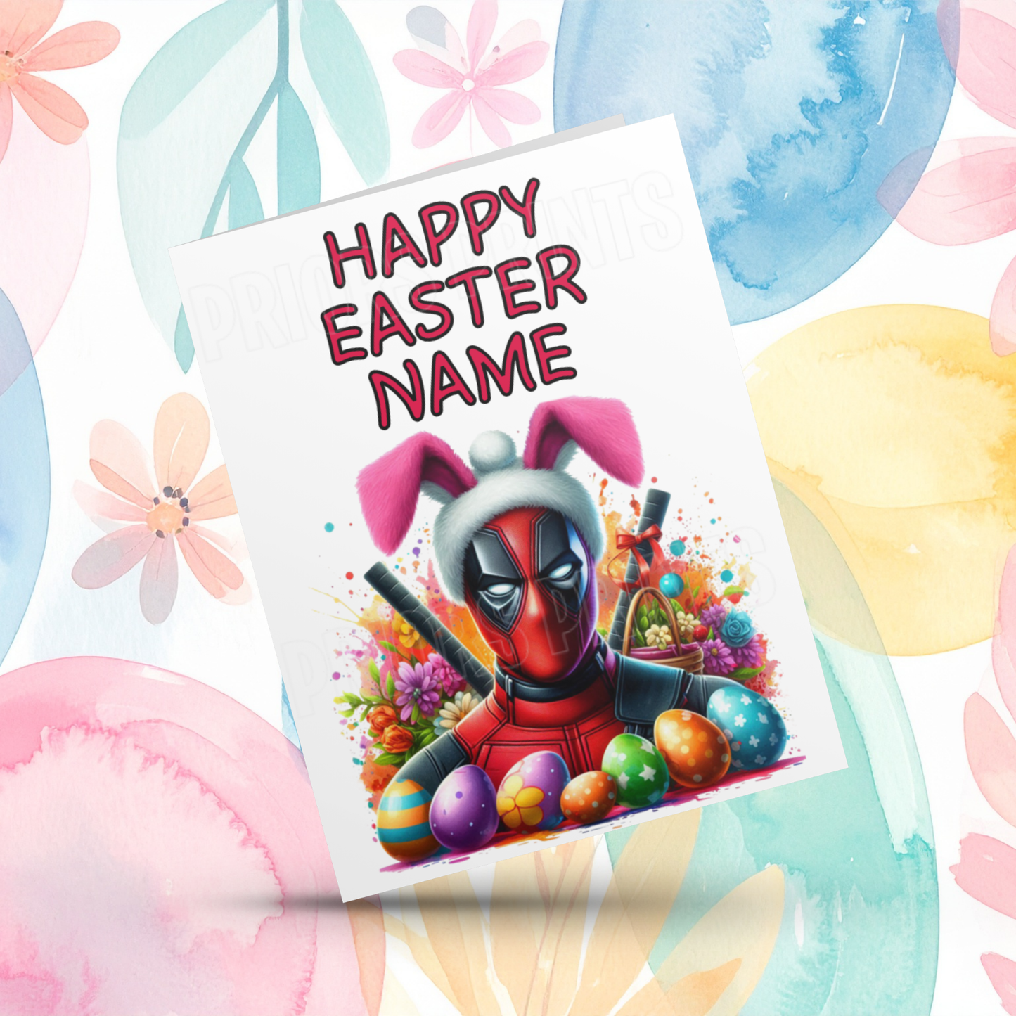 Deadpool Personalised Easter Card I Superhero